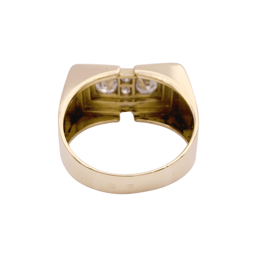 Bague 65 Bague Tank en or jaune, platine, diamants 58 Facettes 34450