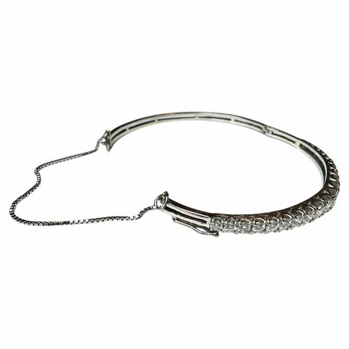 Bracelet Bracelet Tennis Or Blanc Diamants 2.5ct 58 Facettes