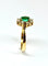 Bague 55.5 Bague rosette contemporaine en or jaune avec une émeraude de 0,6 ct AA+ et des diamants de 0,32 ct 58 Facettes E37