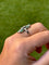 Bague 54 Bague de style Art déco en platine avec diamants et émeraudes 58 Facettes