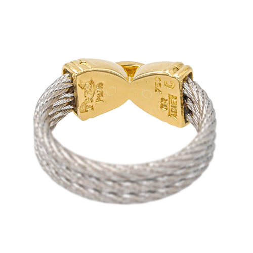 Bague 50 Fred Bague Force 10 Or jaune, Acier 58 Facettes 4410632CN