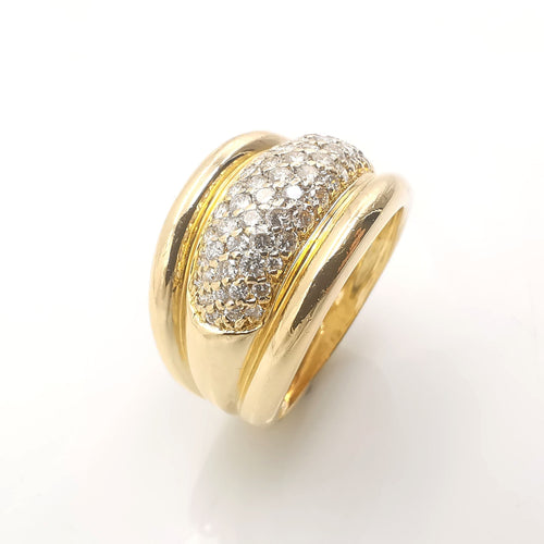 Bague 62 Bague en or jaune diamants 58 Facettes