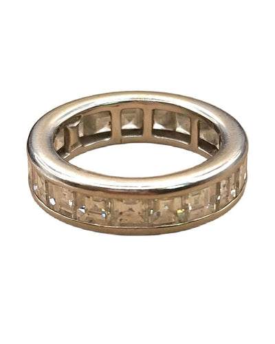 Bague 51 Bague en or blanc avec diamants taille carrée Éternelle 58 Facettes