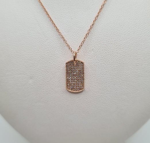 Collier Collier or rose serti de diamants 58 Facettes