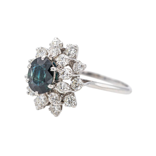 Bague 54 Bague Pompadour Or blanc Saphir, Diamant 58 Facettes 3681304RV