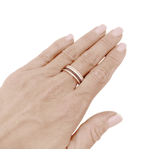 Bague 63 Bague Boucheron, "Quatre Classique Small",, en or rose, blanc et jaune. 58 Facettes 34764