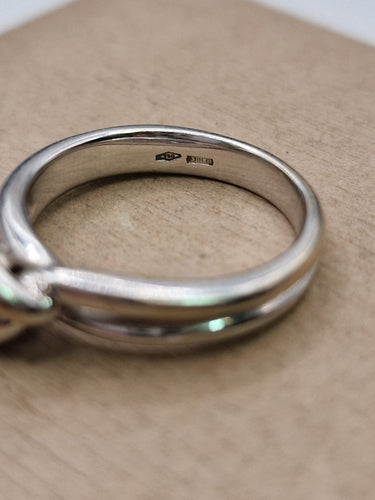 Bague 53 Damiani - Bague Solitaire Knot en or blanc 18k et diamant 58 Facettes