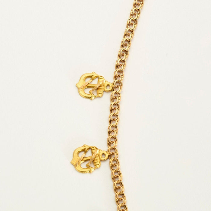 Collier Collier ancre en or jaune et or rose 58 Facettes LP823