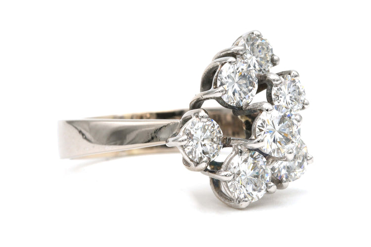 Bague 53 Bague années 70 en or blanc et diamants 58 Facettes 21891