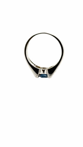 Bague 51 Bague en or blanc saphir et diamants 58 Facettes