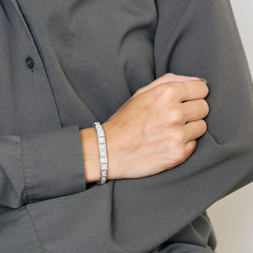 Bracelet Bracelet ligne Art Déco en platine et diamants 58 Facettes