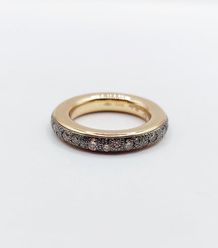 Bague 51 Pomellato - Alliance Iconica en or rose 18k et diamants bruns 58 Facettes A06511