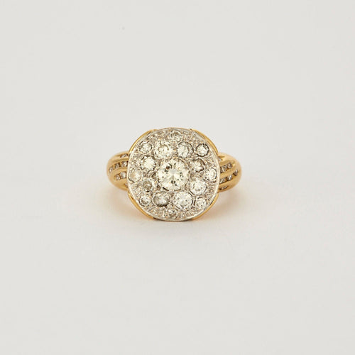 Bague Bague en or jaune et or blanc avec diamants 58 Facettes 240193