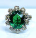 Bague 48 Bague or blanc, pierre verte et 10 diamants 58 Facettes AB426