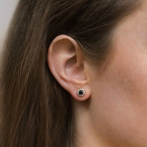 Boucles d'oreilles Boucles d'oreilles en or avec saphir et diamants 58 Facettes 2411030