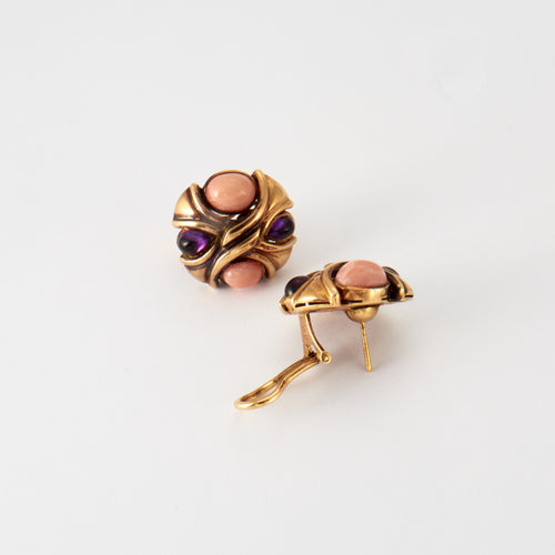Boucles d'oreilles Boucles d'oreilles Corail & Améthystes 58 Facettes ALGU10
