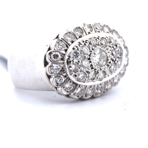 Bague 56 Bague vintage en or blanc et diamants 58 Facettes