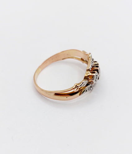 Bague 51 Bague or rose, diamants taille rose (circa 1900) tourbillon 58 Facettes A06288