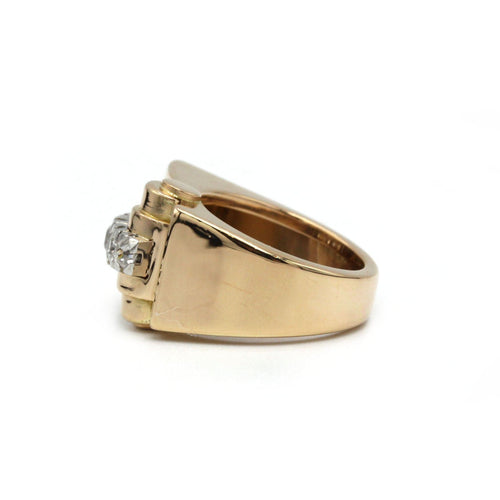 Bague 52 Bague Tank Or jaune, Platine & Diamants 58 Facettes 250105R