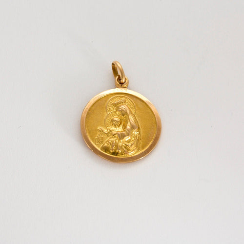 Pendentif Médaille double face Vierge & Jésus en or 18K 58 Facettes