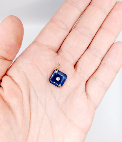 Pendentif Pendentif Art Déco or blanc, lapis lazuli et diamants (circa 1920) 58 Facettes A05931