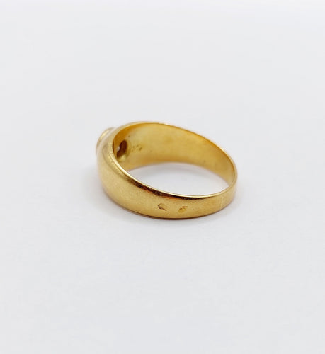 Bague 48 Bague jonc bombé dôme en or 18k et diamant 0,25 ct 58 Facettes A06595