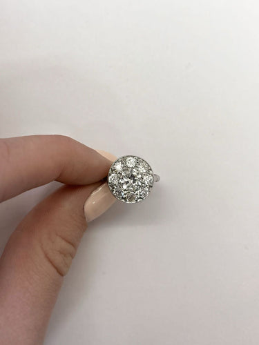 Bague 49 Bague marguerite platine et diamants 58 Facettes 0032101