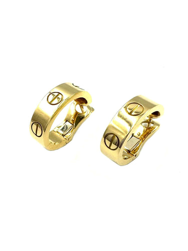 Boucles d'oreilles CARTIER. Collection "LOVE", créoles or jaune 18K 58 Facettes