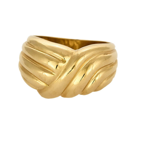 Bague 53,5 Bague en or jaune à motif croisée 58 Facettes AUX1333