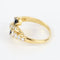 Vintage ring in 18K yellow gold with diamonds and sapphires 