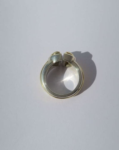 Bague 49 CHRISTOFLE - bague ‘Variations’ 1986 or jaune, argent, aigue marine 58 Facettes