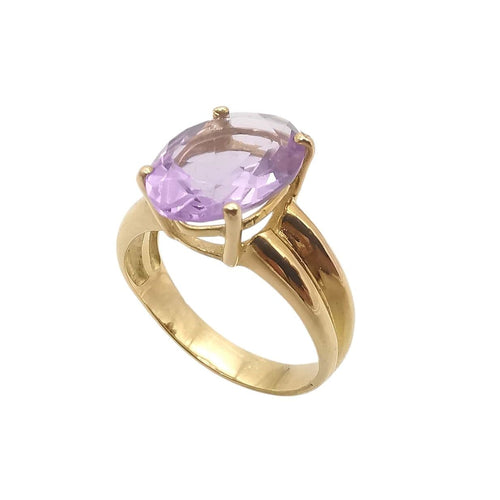 Bague 57 Bague or jaune et améthyste 58 Facettes