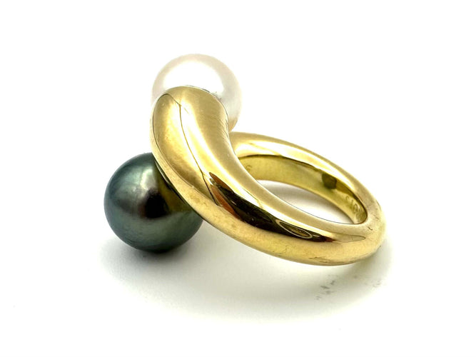 Bague 51 CARTIER. Bague "Toi et Moi" en or jaune 18K et perles 58 Facettes