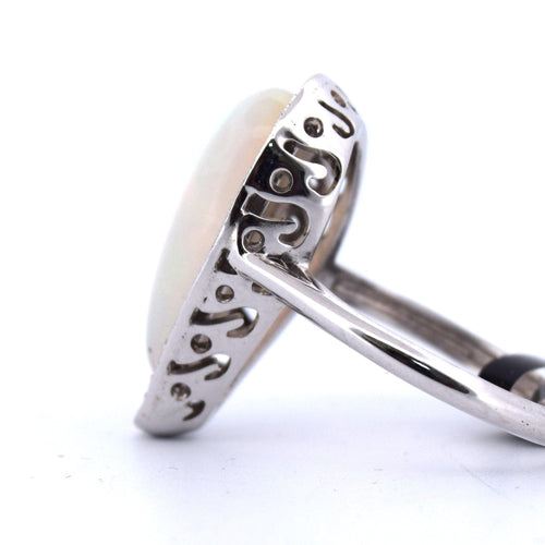 Bague 53 Opale ajourée Art Déco 58 Facettes