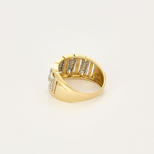 Bague 53 Bague en or jaune et or gris , diamants 58 Facettes CAN12052