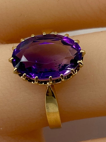 Bague Bague or jaune et améthyste 58 Facettes AB477