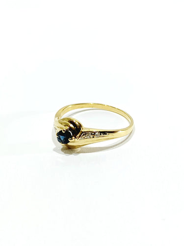 Bague 54 Bague or jaune diamants saphir 58 Facettes