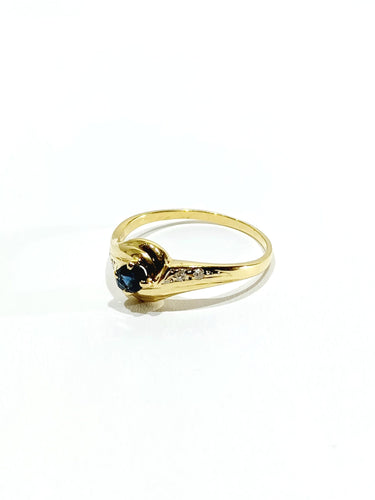 Bague 54 Bague or jaune diamants saphir 58 Facettes
