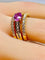 Bague 53 Bague jonc bandeau or jaune, saphir rose, diamants. 58 Facettes AB631