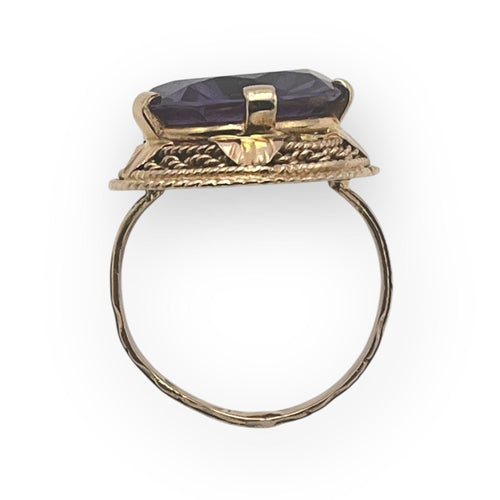 Bague 51 Bague or jaune vintage améthyste 58 Facettes 149062582