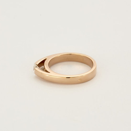 Bague 54,5 Bague jonc en or rose et diamants 58 Facettes CAL22182