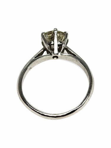 Bague 51 Solitaire or blanc et diamant 1,40 ct 58 Facettes 1176