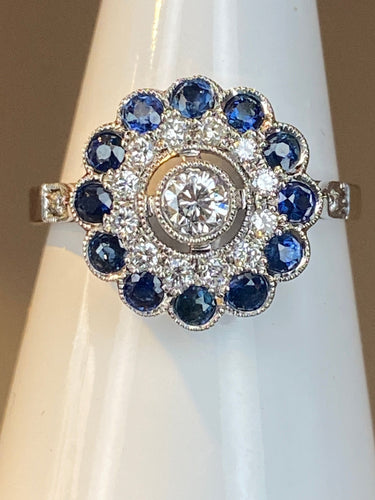 Bague 57 Bague diamants, saphir 58 Facettes AB45