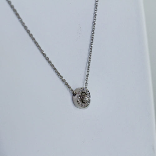 Collier Collier Or blanc Diamant rond 58 Facettes