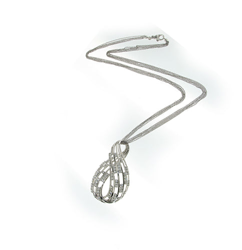 Collier Collier avec pendentif en or blanc, diamants naturels 58 Facettes IG-200334