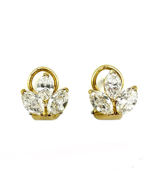 Boucles d'oreilles Boucles d’oreilles or jaune et diamants navettes 2,40ct 58 Facettes