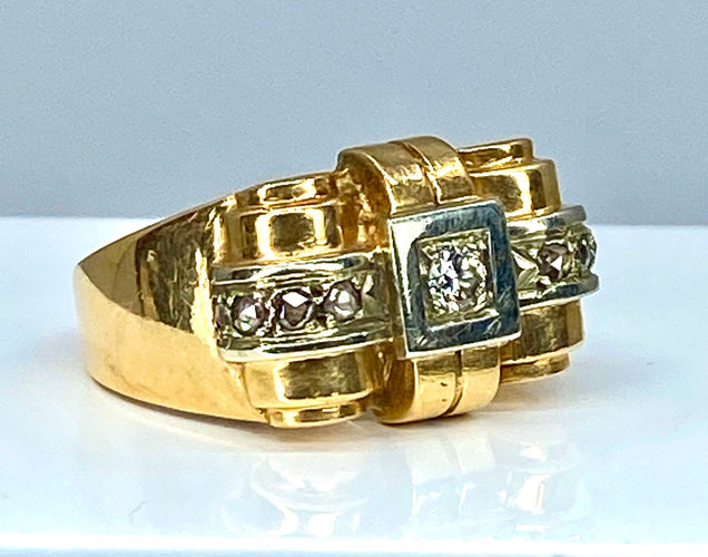 戒指 TANK 黄金和钻石