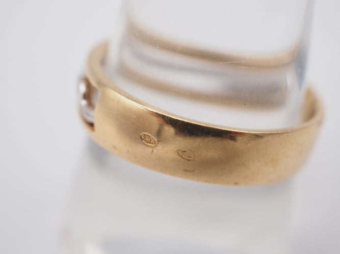 Bague 54 Bague or jaune diamant floral 58 Facettes