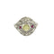 Bague 54 Bague dôme Art Déco en or blanc, cabochon de péridot et rubis 58 Facettes MB2