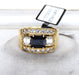 Bague 55 Bague en or jaune saphir diamants 58 Facettes